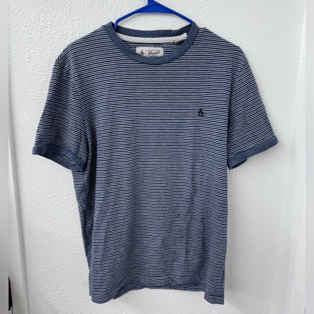 Original Penguin Navy Striped Tee